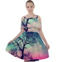 Tree Abstract Field Galaxy Night Nature Cut Out Shoulders Chiffon Dress View1