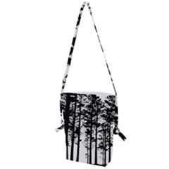 Trees Forest Woods Woodland Trunk Folding Shoulder Bag by Jancukart