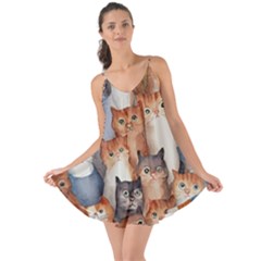 Cats Watercolor Pet Animal Mammal Love The Sun Cover Up