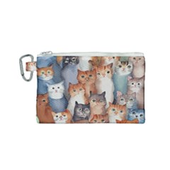 Cats Watercolor Pet Animal Mammal Canvas Cosmetic Bag (small) by Jancukart