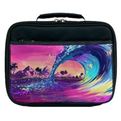 Retro Wave Ocean Lunch Bag by Semog4