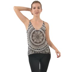 Mandala Circles Drawing Pattern Chiffon Cami by Semog4