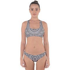 Mandala Circles Drawing Pattern Cross Back Hipster Bikini Set by Semog4