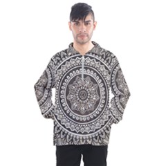 Mandala Circles Drawing Pattern Men s Half Zip Pullover by Semog4