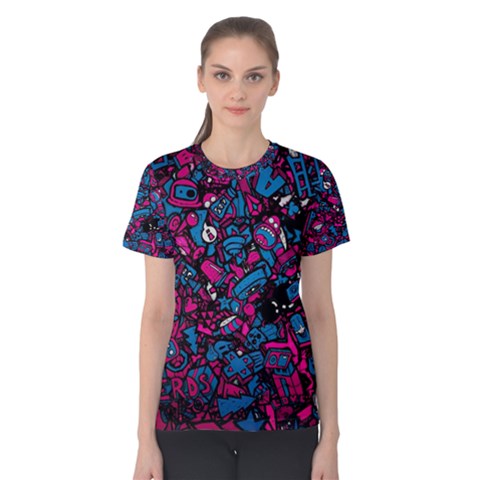 Grafitti Graffiti Abstract Artwork Digital Women s Cotton Tee by Semog4