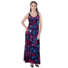 Grafitti Graffiti Abstract Artwork Digital Sleeveless Velour Maxi Dress