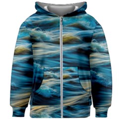 Waves Abstract Waves Abstract Kids  Zipper Hoodie Without Drawstring by Semog4