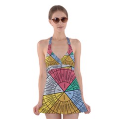 Wheel Of Emotions Feeling Emotion Thought Language Critical Thinking Halter Dress Swimsuit  by Semog4