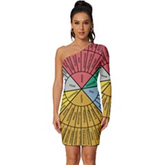 Wheel Of Emotions Feeling Emotion Thought Language Critical Thinking Long Sleeve One Shoulder Mini Dress by Semog4