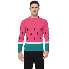 Watermelon Fruit Pattern Men s Long Sleeve Rash Guard by Semog4