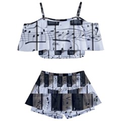 Music Piano Instrument Sheet Kids  Off Shoulder Skirt Bikini by Semog4