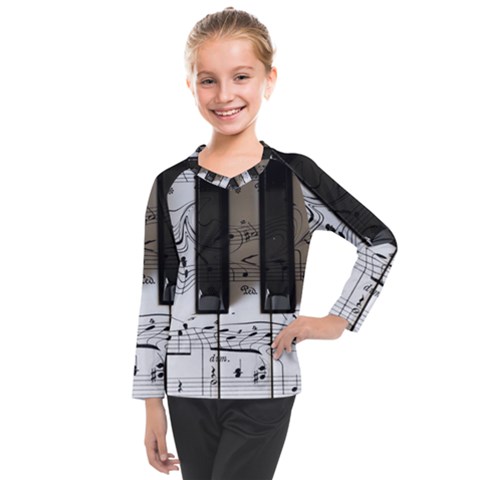 Music Piano Instrument Sheet Kids  Long Mesh Tee by Semog4