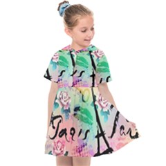 From Paris Abstract Art Pattern Kids  Sailor Dress