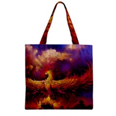 Phoenix Bird Zipper Grocery Tote Bag by Semog4