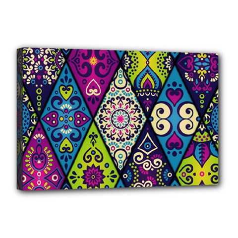 Ethnic Pattern Abstract Canvas 18  x 12  (Stretched)