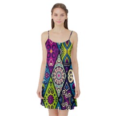 Ethnic Pattern Abstract Satin Night Slip