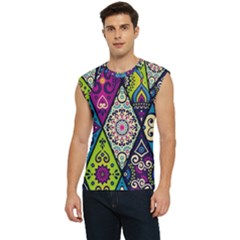 Ethnic Pattern Abstract Men s Raglan Cap Sleeve Tee