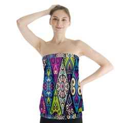 Ethnic Pattern Abstract Strapless Top