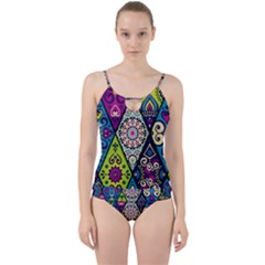 Ethnic Pattern Abstract Cut Out Top Tankini Set