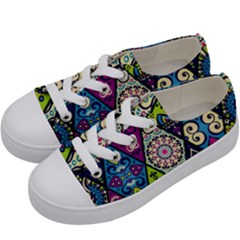 Ethnic Pattern Abstract Kids  Low Top Canvas Sneakers