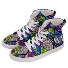 Ethnic Pattern Abstract Men s Hi-Top Skate Sneakers