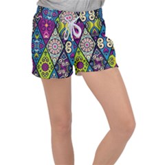 Ethnic Pattern Abstract Women s Velour Lounge Shorts