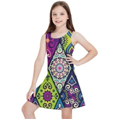 Ethnic Pattern Abstract Kids  Lightweight Sleeveless Dress