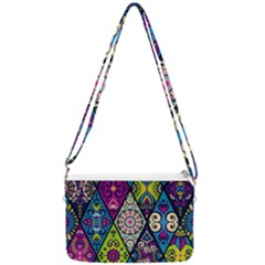 Ethnic Pattern Abstract Double Gusset Crossbody Bag