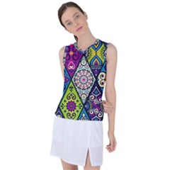 Ethnic Pattern Abstract Women s Sleeveless Sports Top