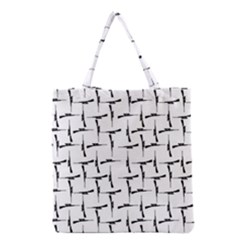 Precision Pursuit: Hunting Motif Black And White Pattern Grocery Tote Bag by dflcprintsclothing