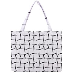 Precision Pursuit: Hunting Motif Black And White Pattern Mini Tote Bag by dflcprintsclothing