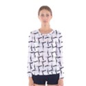 Precision Pursuit: Hunting Motif Black and White Pattern Women s Long Sleeve Tee View1