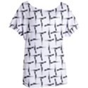 Precision Pursuit: Hunting Motif Black and White Pattern Women s Oversized Tee View1