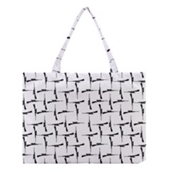 Precision Pursuit: Hunting Motif Black And White Pattern Medium Tote Bag by dflcprintsclothing