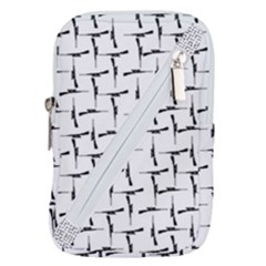 Precision Pursuit: Hunting Motif Black And White Pattern Belt Pouch Bag (small) by dflcprintsclothing