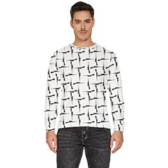 Precision Pursuit: Hunting Motif Black And White Pattern Men s Fleece Sweatshirt by dflcprintsclothing