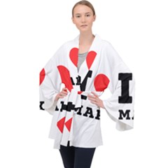 I Love Mark Long Sleeve Velvet Kimono 