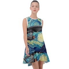 Star Trek Starship The Starry Night Van Gogh Frill Swing Dress by Semog4