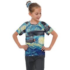 Star Trek Starship The Starry Night Van Gogh Kids  Mesh Piece Tee