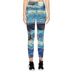 Star Trek Starship The Starry Night Van Gogh Pocket Leggings  by Semog4