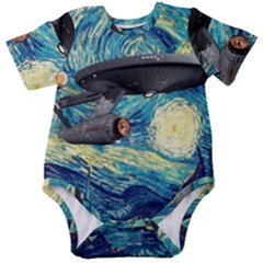 Star Trek Starship The Starry Night Van Gogh Baby Short Sleeve Bodysuit by Semog4