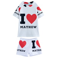 I Love Mathew Kids  Swim Tee And Shorts Set by ilovewhateva