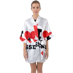 I Love Jesse Half Sleeve Satin Kimono  by ilovewhateva