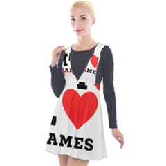 I Love James Plunge Pinafore Velour Dress by ilovewhateva