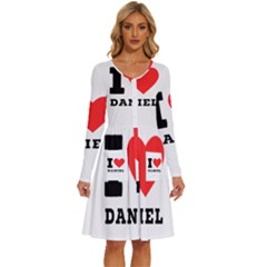 I Love Daniel Long Sleeve Dress With Pocket by ilovewhateva