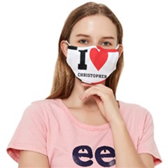 I Love Christopher  Fitted Cloth Face Mask (adult) by ilovewhateva