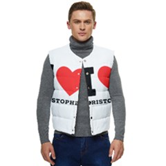I Love Christopher  Men s Short Button Up Puffer Vest	 by ilovewhateva