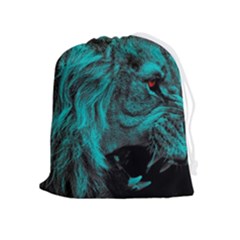 Angry Male Lion Predator Carnivore Drawstring Pouch (xl) by Semog4