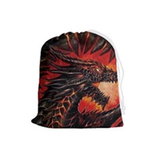 Dragon Fire Drawstring Pouch (large) by Semog4