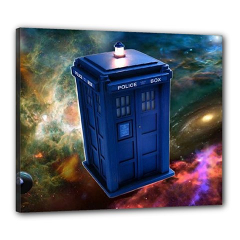 The Police Box Tardis Time Travel Device Used Doctor Who Canvas 24  X 20  (stretched) by Semog4